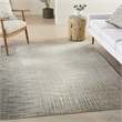 Nourison Soma Rectangle Contemporary Polyester Area Rug in Gray/Ivory
