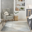 Nourison Soma Rectangle Contemporary Polyester Area Rug in Teal/Gray
