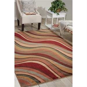 Nourison Somerset 63x89&quot Rectangle Fabric Area Rug in Multi-Color Finish