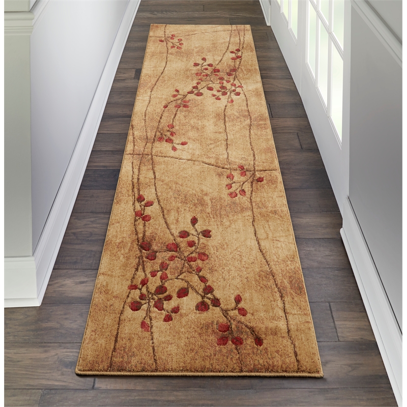Nourison Somerset 6' Runner Brown Fabric Rustic Area Rug (6' Runner)