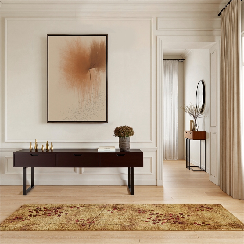Nourison Somerset 6' Runner Brown Fabric Rustic Area Rug (6' Runner)