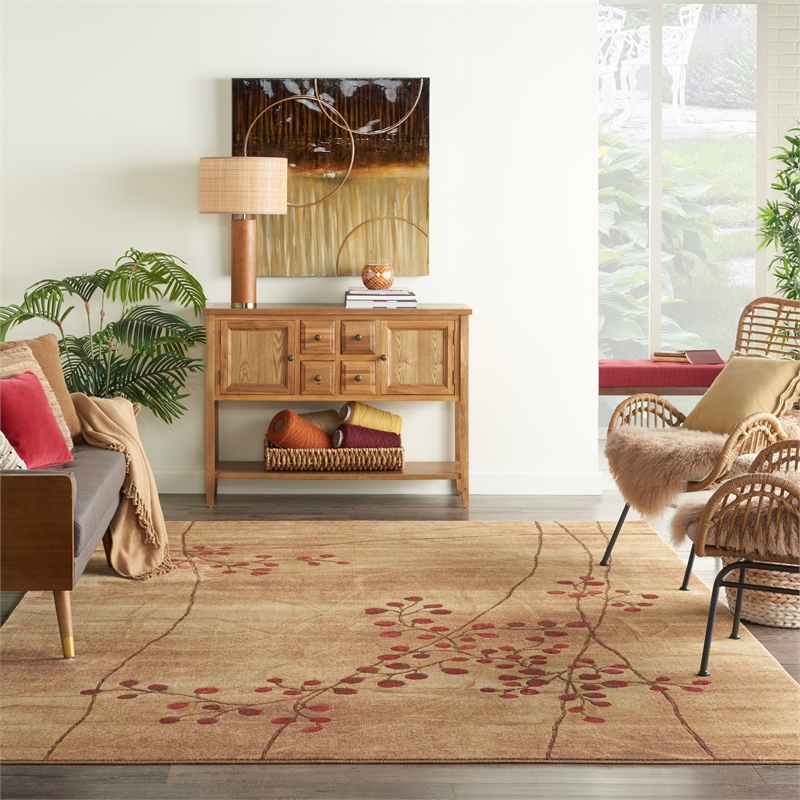 Nourison Somerset 7' x 10' Brown Fabric Rustic Area Rug (7' x 10')