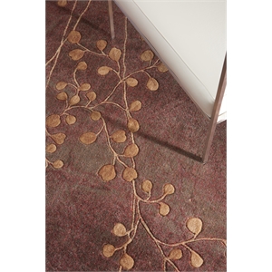 Nourison Somerset 63x89&quot Rectangle Fabric Floral Area Rug in Cream/Red/Blue