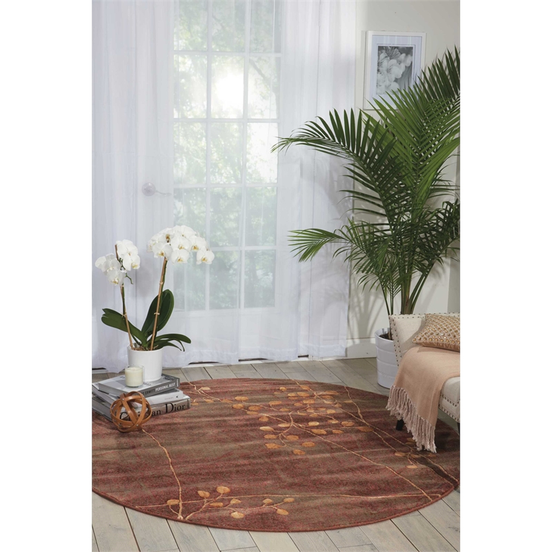 Nourison Somerset 6' x Round Multicolor Fabric Rustic Area Rug (6' Round)