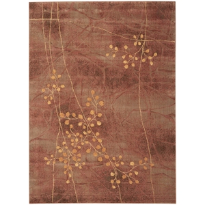 Nourison Somerset 93x130&quot Rectangle Fabric Floral Area Rug in Cream/Red/Blue