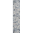 Nourison Somerset 10' Runner Gray and Blue Fabric Bohemian Area Rug (10' Runner)