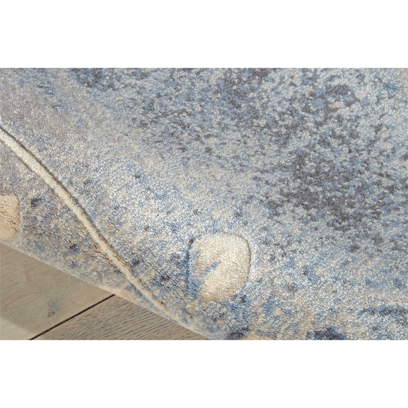 Nourison Somerset 8' Runner Gray and Blue Fabric Bohemian Area Rug (8' Runner)