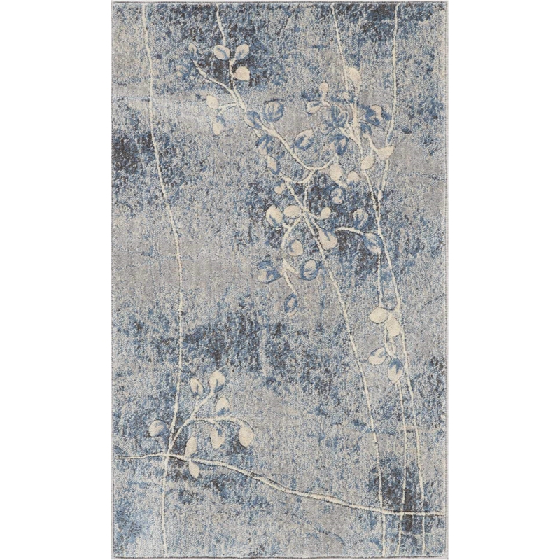 Nourison Somerset 3' x 4' Gray and Blue Fabric Bohemian Area Rug (3' x 4')