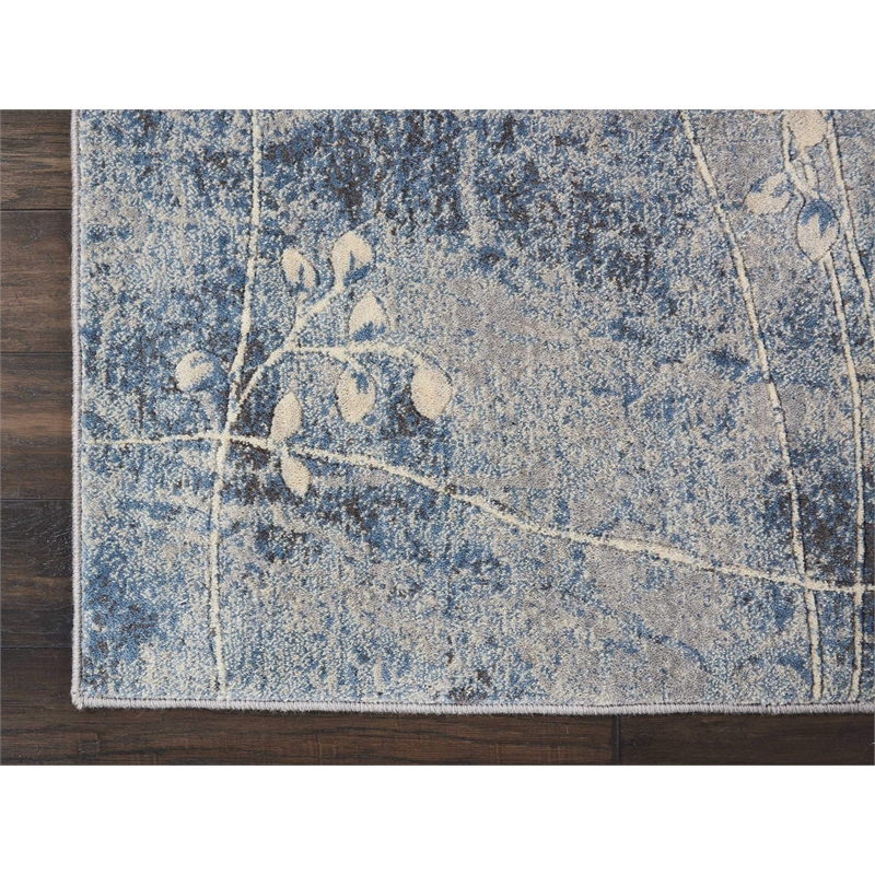 Nourison Somerset 3' x 4' Gray and Blue Fabric Bohemian Area Rug (3' x 4')