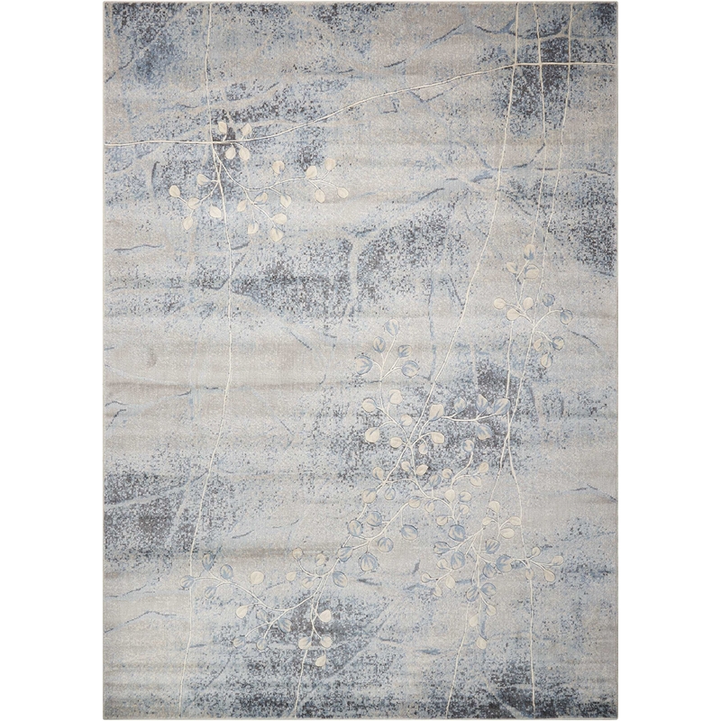 Nourison Somerset 4' x 6' Gray and Blue Fabric Bohemian Area Rug (4' x 6')