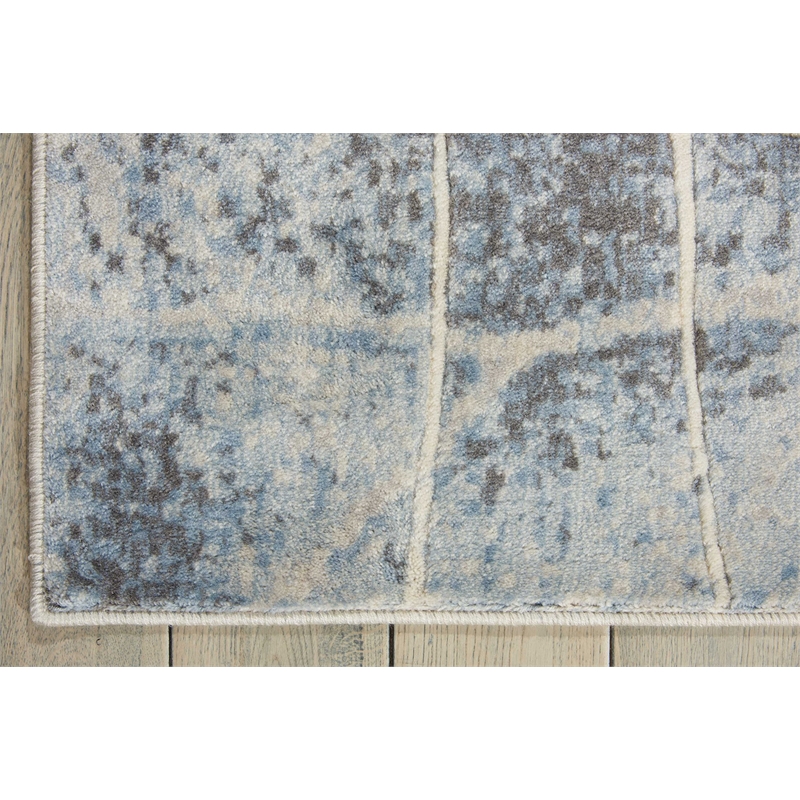 Nourison Somerset 4' x 6' Gray and Blue Fabric Bohemian Area Rug (4' x 6')