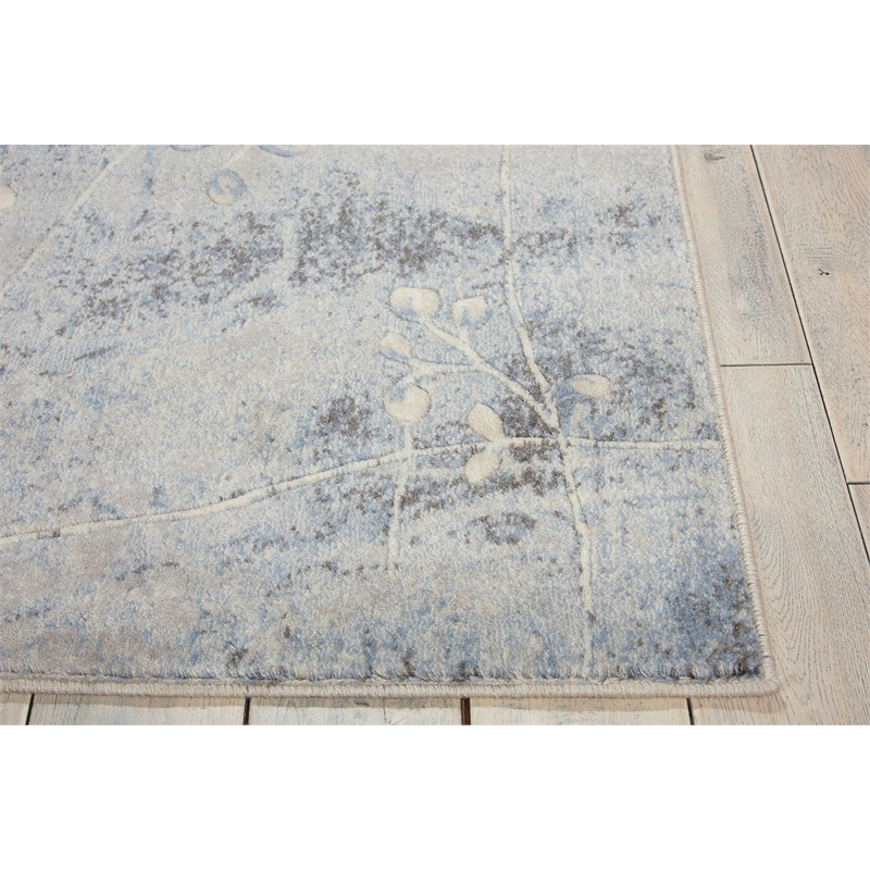Nourison Somerset 4' x 6' Gray and Blue Fabric Bohemian Area Rug (4' x 6')