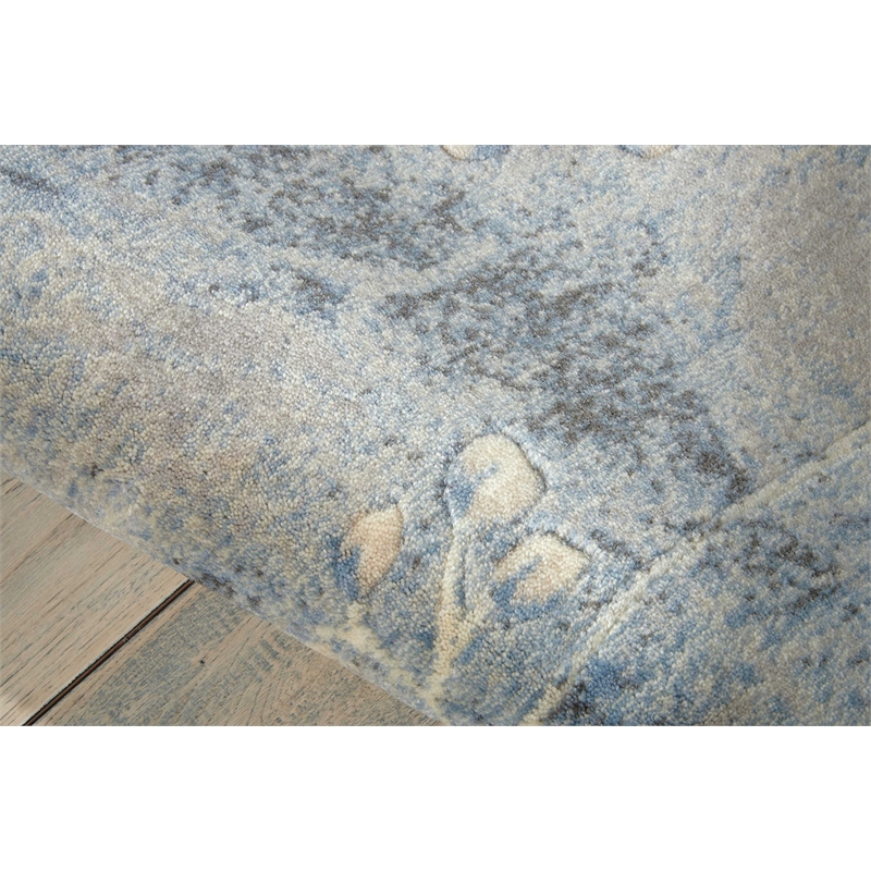 Nourison Somerset 4' x 6' Gray and Blue Fabric Bohemian Area Rug (4' x 6')