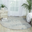 Nourison Somerset 6' x Round Gray and Blue Fabric Bohemian Area Rug (6' Round)