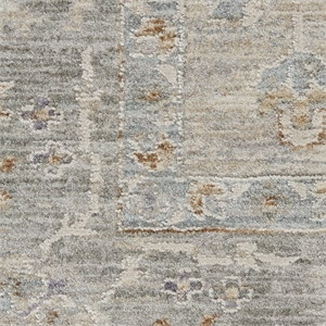 Nourison Asher 111x151&quot Rectangle Traditional Fabric Area Rug - Light Gray