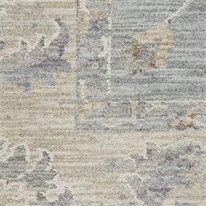Nourison Asher 111x151&quot Rectangle Traditional Fabric Area Rug in Blue