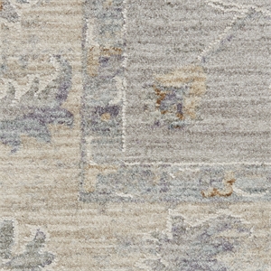 Nourison Asher 111x151&quot Rectangle Traditional Fabric Area Rug in Gray