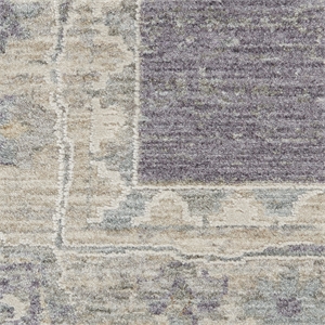 Nourison Asher 111x151&quot Rectangle Traditional Fabric Area Rug in Charcoal/Blue