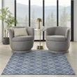 Nourison Modern Lines 5' x 7' Denim Modern Indoor Rug Polypropylene