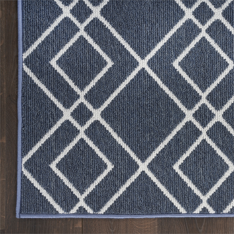 Nourison Modern Lines 5' x 7' Denim Modern Indoor Rug Polypropylene