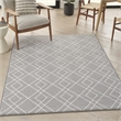 Nourison Modern Lines 5' x 7' Silver Modern Indoor Rug Polypropylene