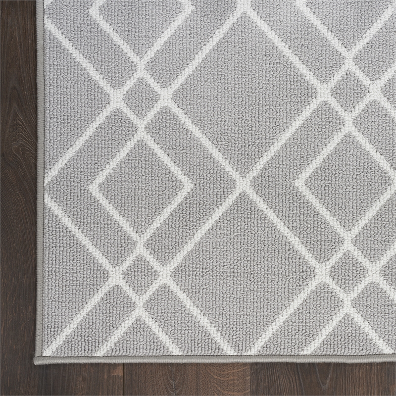 Nourison Modern Lines 5' x 7' Silver Modern Indoor Rug Polypropylene