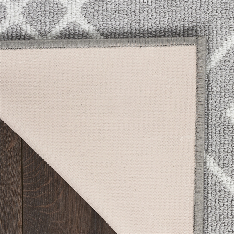 Nourison Modern Lines 5' x 7' Silver Modern Indoor Rug Polypropylene