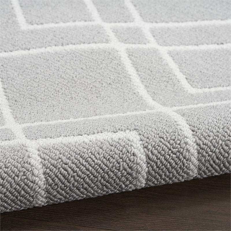 Nourison Modern Lines 5' x 7' Silver Modern Indoor Rug Polypropylene