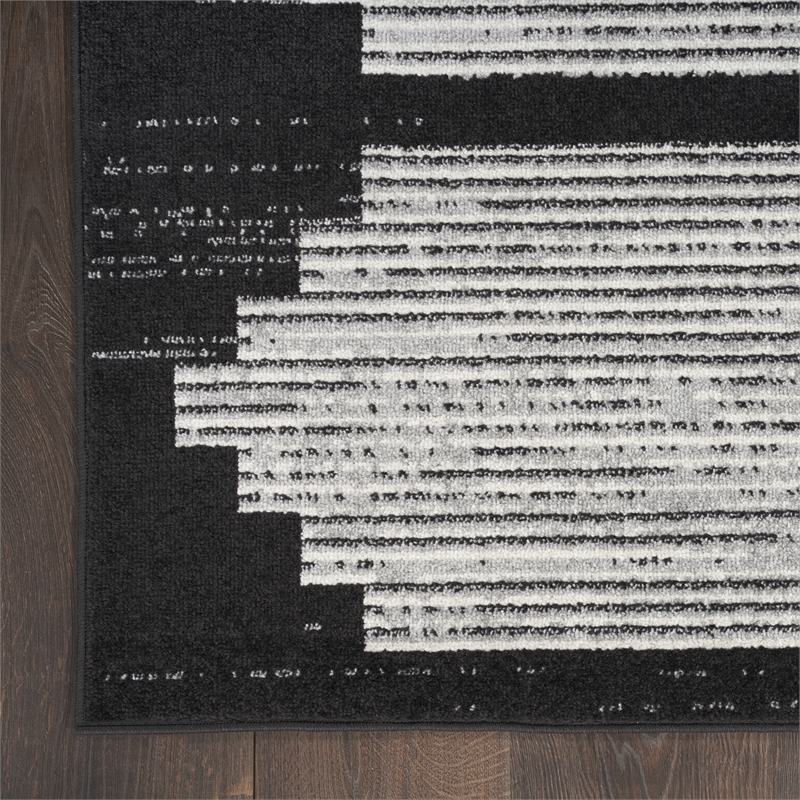 Nourison Modern Passion 6' x 9' Blk/Grey Mid-Century Modern Indoor Rug