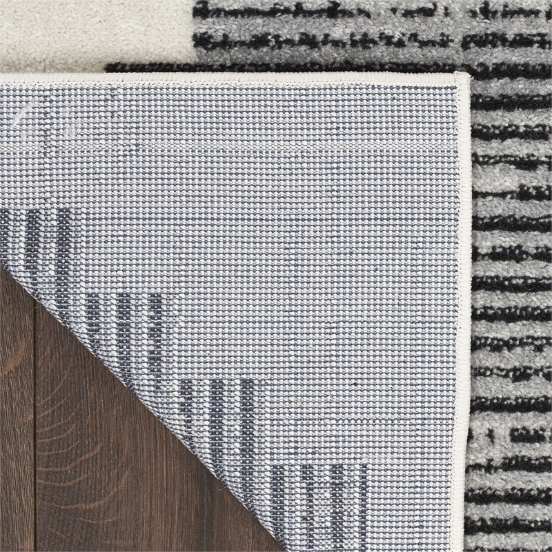 Nourison Modern Passion 6' x 9' Ivory/Grey Mid-Century Modern Indoor Rug