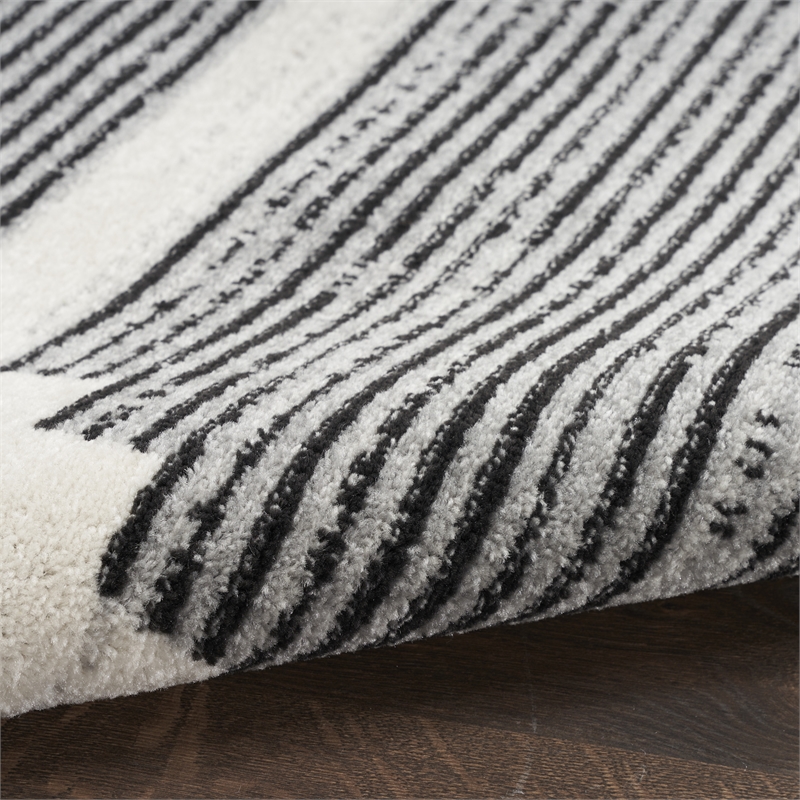 Nourison Modern Passion 6' x 9' Ivory/Grey Mid-Century Modern Indoor Rug