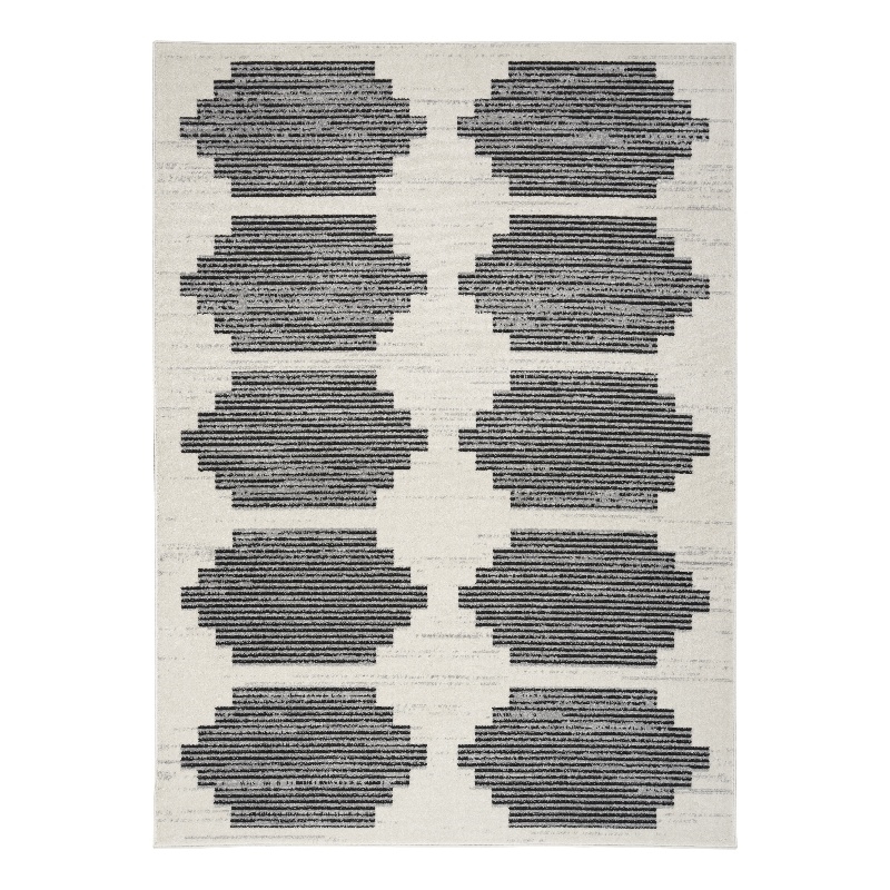 Nourison Modern Passion 6' x 9' Ivory/Grey Mid-Century Modern Indoor Rug