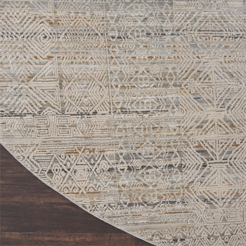 nourison nyle 7'10&quot x round ivory multicolor bohemian indoor rug