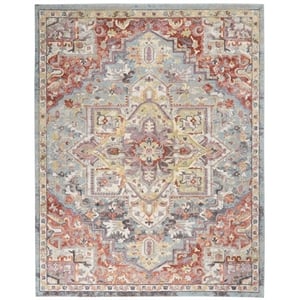 Nourison Juniper 108x144&quot Rectangle Traditional Fabric Area Rug in Multi-Color