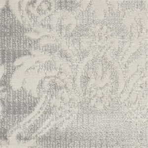 Nourison Elation 108x144&quot Rectangle Traditional Fabric Area Rug in Ivory/Gray