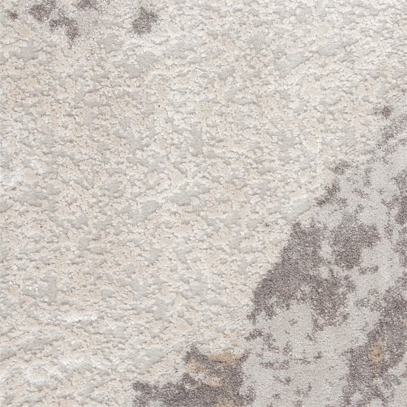 Nourison Sleek Textures 111x153&quot Rectangle Fabric Area Rug in Brown/Ivory