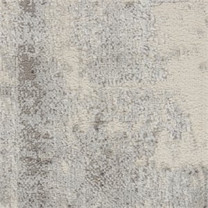 Nourison Elation 108x144&quot Rectangle Fabric Area Rug in Gray/Charcoal