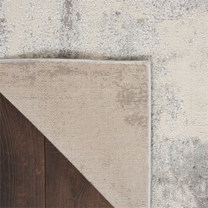 nourison elation 108x144&quot rectangle fabric area rug in gray/charcoal