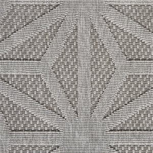 Nourison Palamos 106x142&quot Rectangle Contemporary Fabric Area Rug in Light Gray