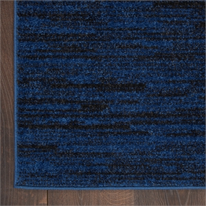 Nourison Essentials 108x108&quot Square Fabric Area Rug in Midnight Blue
