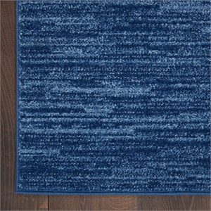 Nourison Essentials 108x108&quot Square Contemporary Fabric Area Rug in Navy Blue