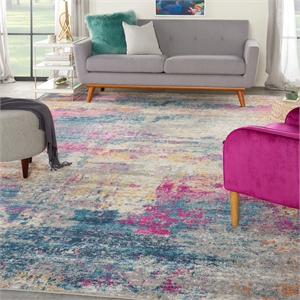 Nourison Passion 108x144&quot Rectangle Contemporary Fabric Area Rug in Multi-Color