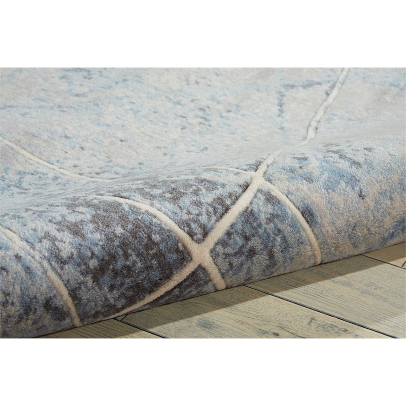 Nourison Somerset 10' x 13' Gray and Blue Fabric Bohemian Area Rug (10' x 13')
