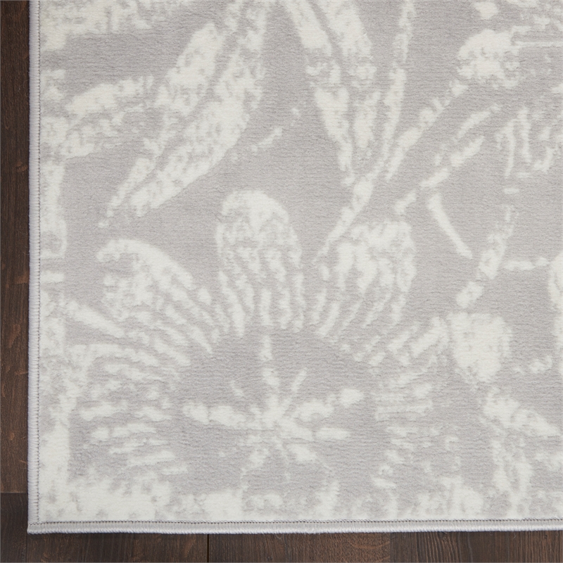 nourison whimsicle 8' x 12' gray fabric farmhouse area rug (8' x 12')