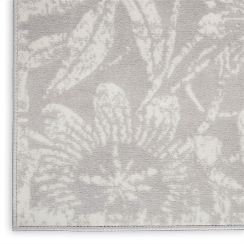 nourison whimsicle 8' x 12' gray fabric farmhouse area rug (8' x 12')