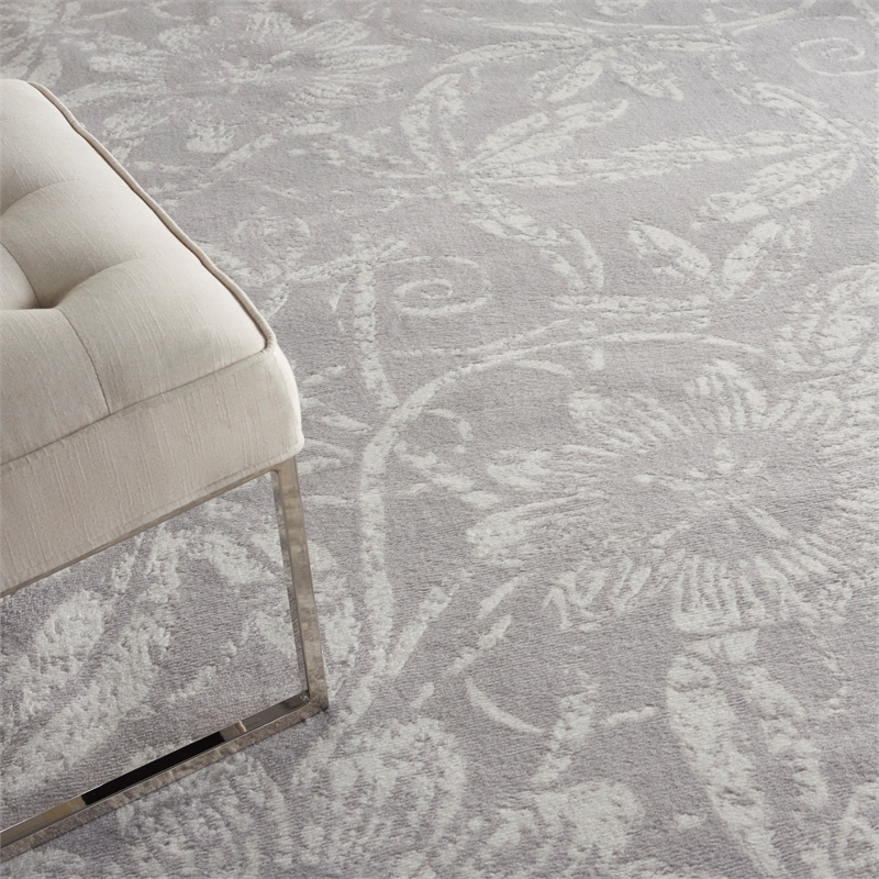 nourison whimsicle 8' x 12' gray fabric farmhouse area rug (8' x 12')