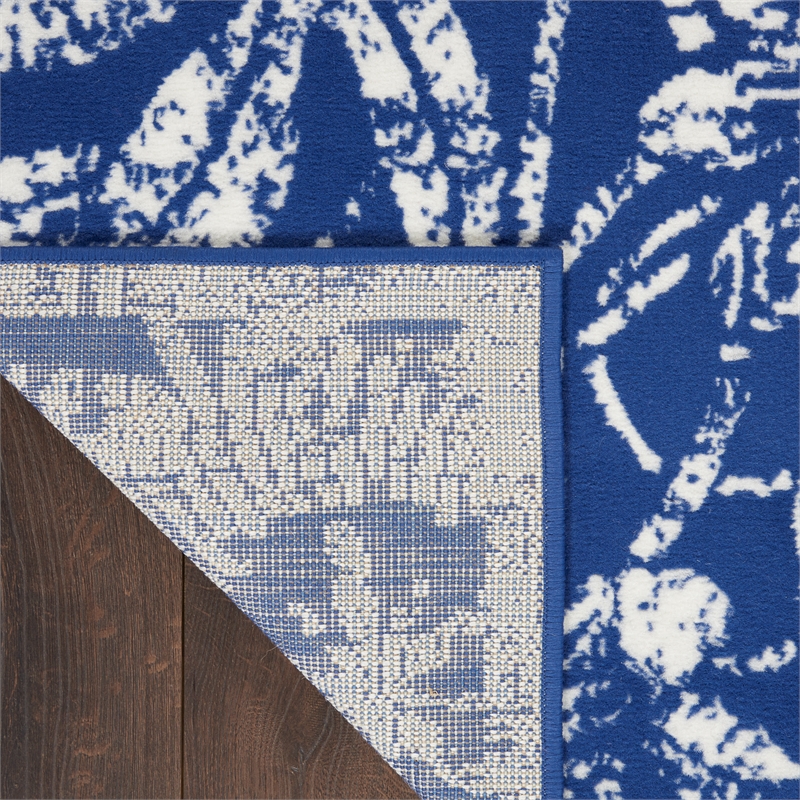 Nourison Whimsicle 8' x 12' Navy Fabric Farmhouse Area Rug (8' x 12')