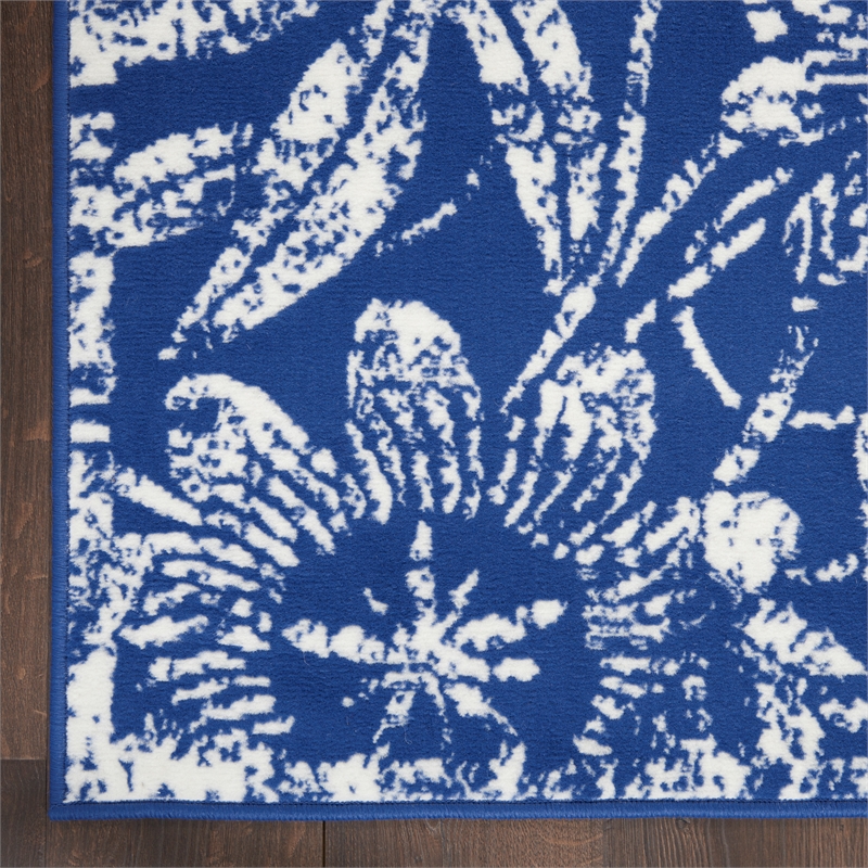 Nourison Whimsicle 8' x 12' Navy Fabric Farmhouse Area Rug (8' x 12')