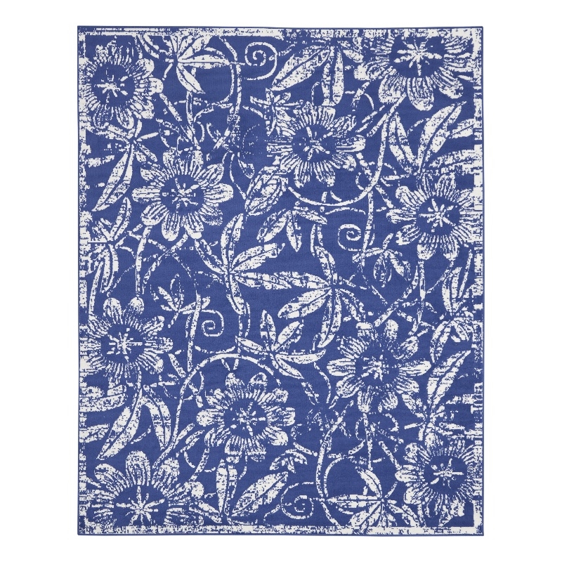 Nourison Whimsicle 8' x 12' Navy Fabric Farmhouse Area Rug (8' x 12')