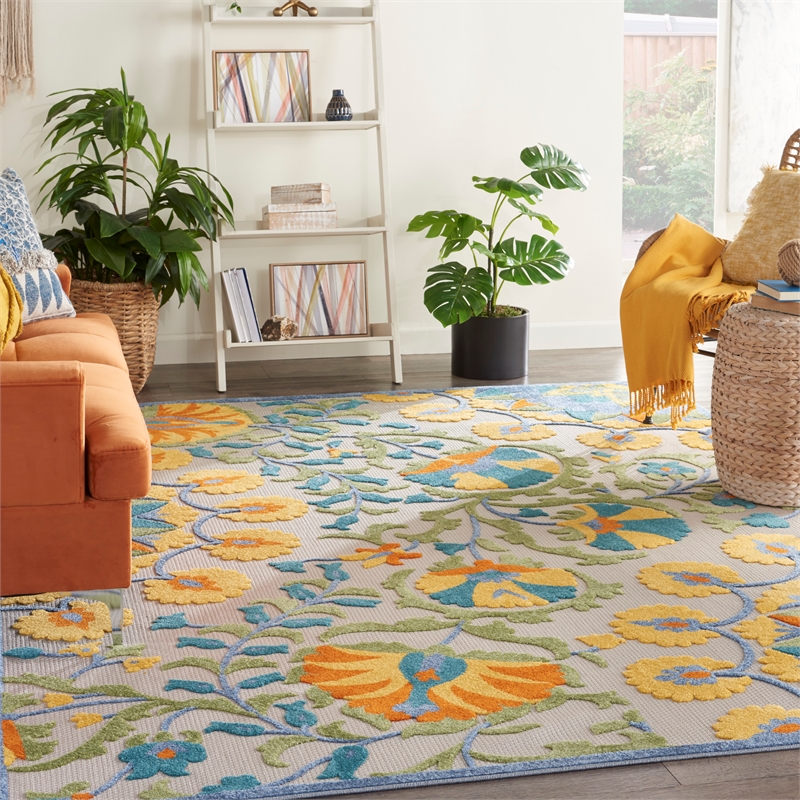 Nourison Aloha 9' x 12' Multicolor Outdoor Indoor/Outdoor Rug